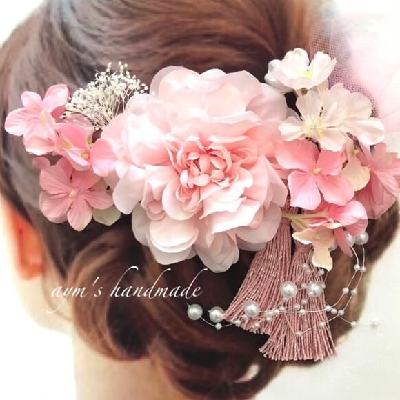 aym’s 春色 桜ピンク、和風ヘッドドレス